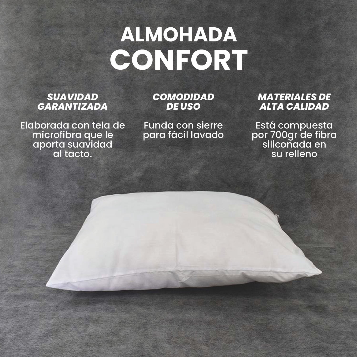 Almohada Confort Siliconada 700g Hotel Dreams