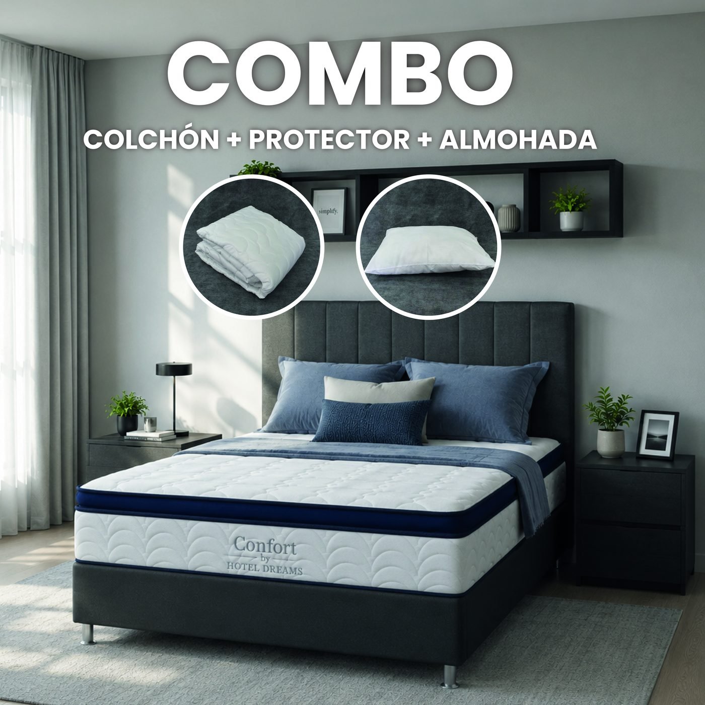 Combo Confort · Protector + Almohada