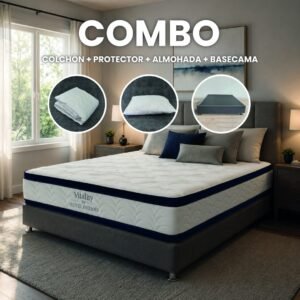 Combo Vitality · Protector + Almohada + Base cama